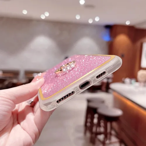 Miniatura 8 de Para Samsung Galaxy A52 5G Caso Lindas Niñas Mujeres Shell De Brillo De Lujo Con Anillo De Corazón Kickstand Cubierta Protectora A Prueba De Golpes
