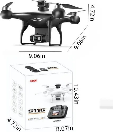 Miniatura 2 de Dron RC Hobby con control remoto de pantalla con pantalla de control remoto, cámara dual 1080P, ajuste de velocidad, retención de altitud, despegue