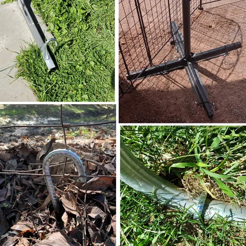 Miniatura 8 de Rebar Estacas de 12 pulgadas, paquete de 10 estacas de metal resistente en J, estacas de valla para trampolín, valla, tienda de campaña