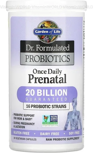Miniatura 4 de Garden of Life Dr. Formulated, probióticos para tomar una vez al día prenatal – Apoyo de probióticos Acidophilus y Bifidobacteria para mamá y bebé