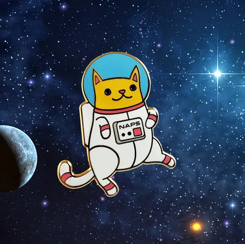 Miniatura 4 de Pinsanity Astro Cat prendedor de solapa esmaltado