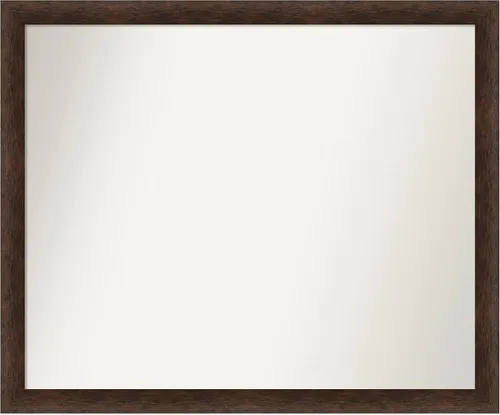 Miniatura 294 de Amanti Art Espejo de pared personalizado no biselado (24 x 27 pulgadas), marco estrecho de nogal chipre - varios tamaños personalizados - Espejo