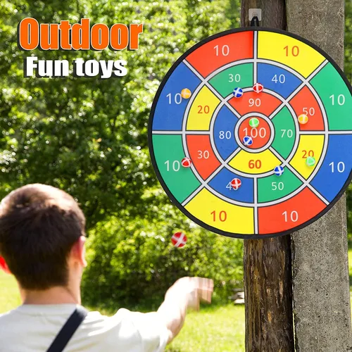 Miniatura 5 de BooTaa Tablero de dardos grande de 29 pulgadas para niños, tablero de dardos para niños con bolas adhesivas, juguetes para niños y niñas