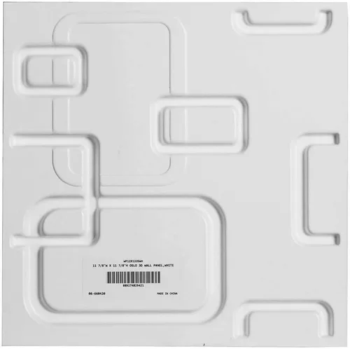 Miniatura 3 de Ekena Millwork WP12X12OSWH 11 7/8 pulgadas de ancho x 11 7/8 pulgadas de alto Oslo EnduraWall Decorativo 3D Panel de pared cubre 0.98 pies cuadrados