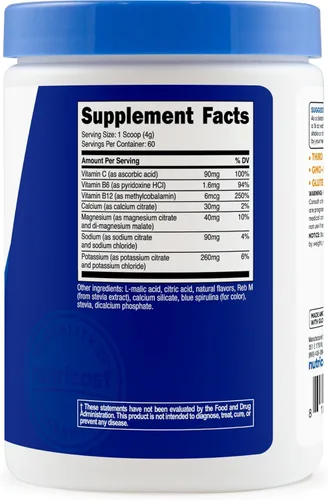 Miniatura 4 de Nutricost Electrolitos en Polvo Complejo (60 Porciones, Frambuesa Azul) - Mezcla de Bebida Suplemento de Hidratación con Vitaminas y Minerales