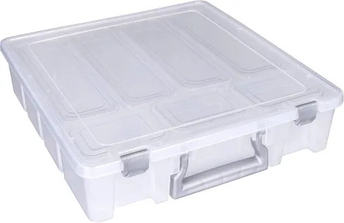 Miniatura 13 de AB Designs 6967ABD Super Satchel con 9 contenedores mezclados en el interior, contenedor apilable para organización de almacenamiento en el hogar