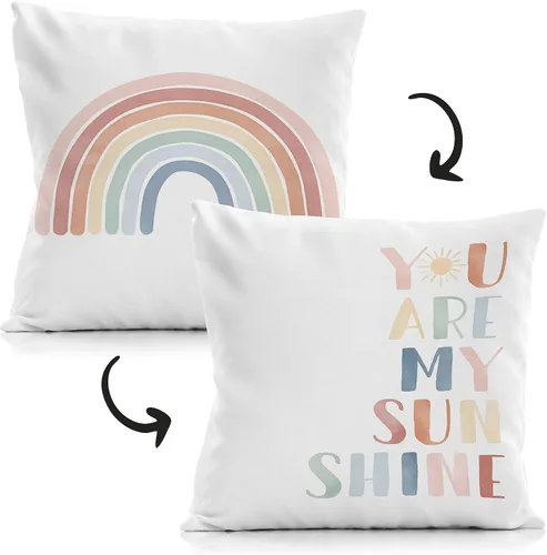 Miniatura 9 de Funda de almohada bohemia para aula, funda de almohada reversible con corazón de 18 x 18 pulgadas, fundas de almohada para sofá de guardería