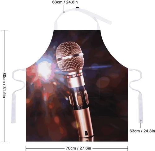 Miniatura 2 de MUSM Delantal para adultos – 27.6 x 31.5 pulgadas, delantales de poliéster resistentes con dos bolsillos grandes, delantal de cocina impermeable