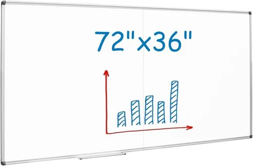 Miniatura 9 de Pizarra blanca de borrado en seco – Pizarra blanca magnética colgante de 24 x 18 pulgadas para pared con marco de aluminio negro para el hogar