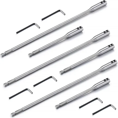 Extensión de broca 6, broca de acero al carbono de 12 pulgadas con llave inglesa para torneadores de madera, accesorios de construcción (12 piezas)