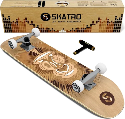 Miniatura 17 de Skatro - Patineta profesional de 31 pulgadas completa. Tabla de patinaje para edades: adultos, niños, principiantes y niñas