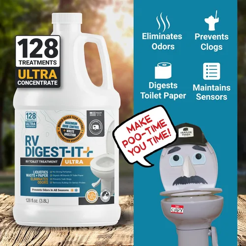 Miniatura 2 de Unique Recambio de tratamiento de inodoro RV Digest-It Ultra RV, 128 usos, súper concentrado, elimina olores y licua los residuos, tratamiento