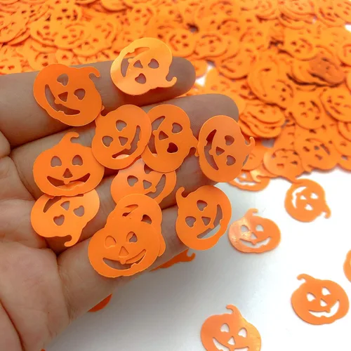 Miniatura 2 de Calabazas confeti de Acción de Gracias, Halloween, fiesta, decoración de mesa, suministros de decoración de mesa con purpurina metálica