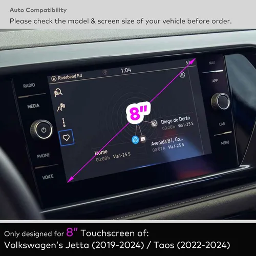 Miniatura 2 de Protector de pantalla de vidrio templado diseñado para Volkswagen Jetta & Jetta GLI Autobahn (2019-2024), Taos SE/SEL (2022-2024), pantalla táctil