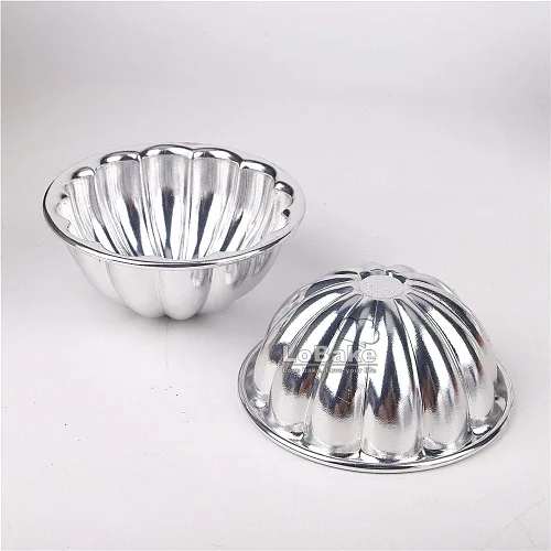 Miniatura 3 de LoBake Moldes ondulados de aluminio para tartas de flores y calabazas, 10 piezas, moldes para pudín de gelatina, moldes para magdalenas, R22.