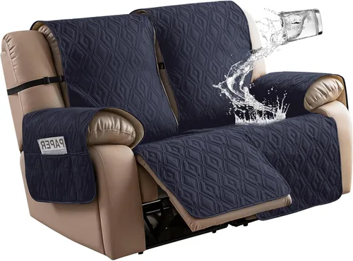 Miniatura 10 de Genina - Funda impermeable para sillón reclinable de dos plazas, funda antideslizante para sofá, funda para sofá reclinable de 2 plazas, funda