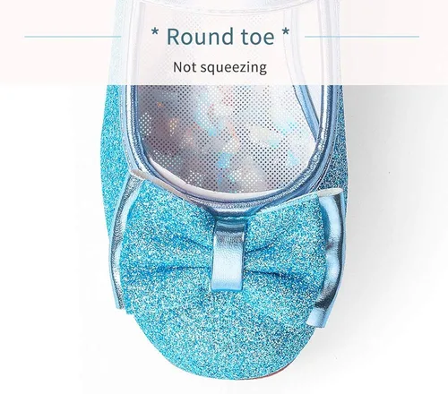 Miniatura 4 de Stelle Zapatos Mary Jane con purpurina de tacón bajo para niñas, diseño de princesa, boda, fiesta, vestido de fiesta, zapatos de tacón para niños