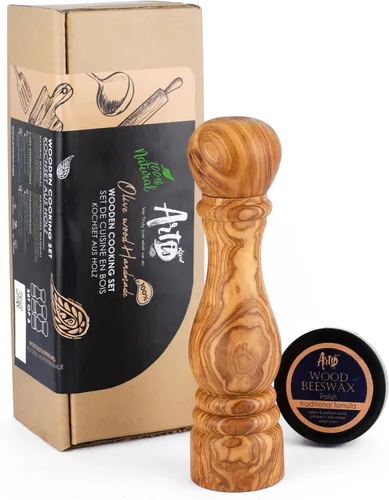 Miniatura 10 de Molinillo de sal y pimienta de madera para cocina, 6.3 in (6.3 pulgadas) recargables para sal y pimienta ajustables para un grosor personalizado
