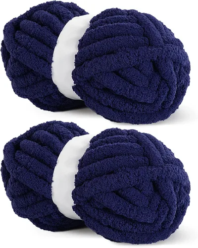Miniatura 40 de HOMBYS Hilo de Chenille Grueso Carbón para Crochet, Hilo Grueso Espeso y Esponjoso para Tejer, Hilo Súper Grueso para Tejer Mantas a Mano, Hilo