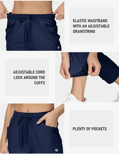 Miniatura 4 de MoFiz Pantalones de senderismo para mujer, ligeros, de secado rápido, con bolsillos con cremallera