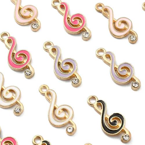 Miniatura 20 de LiQunSweet 20 dijes chapados en oro con cruz esmaltada blanca para hacer joyas Colgantes blancos de cruz
