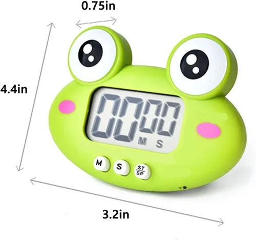 Miniatura 5 de Temporizador de cocina, cuenta regresiva de animales de dibujos animados, temporizador de cocción digital con magnético, reloj visual LCD