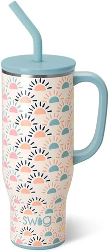 Miniatura 14 de Swig Life - Taza Mega de 40 onzas, Taza de 40 oz con asa y pajita, apta para portavasos, apta para lavavajillas, taza aislante extra grande