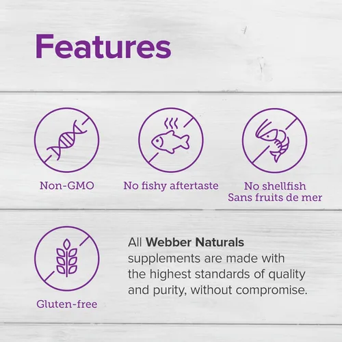 Miniatura 2 de Webber Naturals Aceite de pescado de 2850 mg, alta potencia, 1,800 mg de omega-3 por porción, 120 cápsulas blandas entéricas transparentes, sin