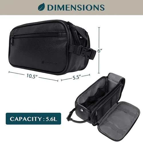 Miniatura 4 de PAVILIA - Neceser para hombre, kit de afeitado para viaje, neceser de viaje para hombres, organizador de artículos de aseo para el cuidado personal