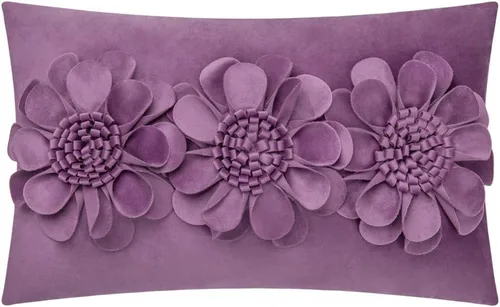 Miniatura 10 de JWH Funda de almohada decorativa con diseño de flores 3D, funda de almohada decorativa de girasol, cojín de terciopelo, funda de almohada floral