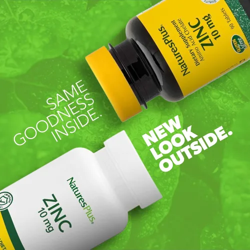 Miniatura 2 de NaturesPlus Zinc 10 mg – 90 comprimidos, paquete de 2 – Apoya la salud inmune y el bienestar general – Forma de quelato de aminoácidos de alta