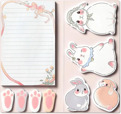 Miniatura 18 de Hommie Set de notas adhesivas de perro, pestañas divisoras de notas adhesivas para planificador, 300 hojas, marcadores de animales bonitos