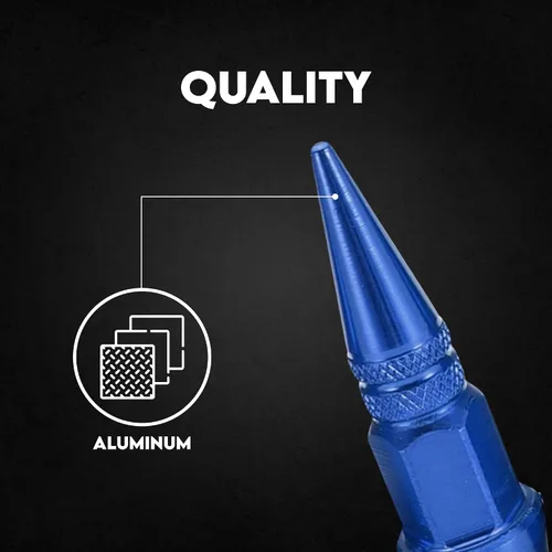 Miniatura 5 de Tapas de Vástago de Válvula de Neumático de Coche 4 PIEZAS Cubiertas Universales de Vástago Juego de Tapas de Válvula de Neumático de Aluminio