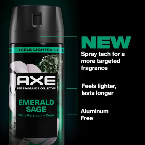 Miniatura 2 de AXE Fine Fragrance Collection - Aerosol corporal de 3 unidades, salvia esmeralda, 72 horas de frescura, sin aluminio, 2.9 onzas