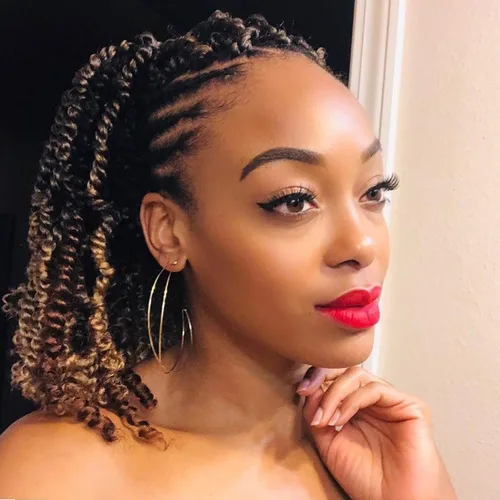 Miniatura 46 de TOYOTRESS Tiana Passion Twist Hair - Cabello Passion Twist de 16 pulgadas, trenzas pretrenzadas de ganchillo negro natural, extensiones de cabello 1b