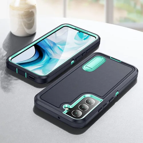 Miniatura 8 de BaHaHoues Funda con soporte integrado para Samsung Galaxy S22 5G de 6.1 pulgadas, a prueba de golpes, polvo y caídas, de grado militar