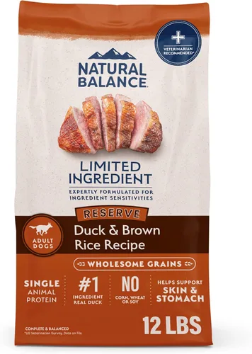 Miniatura 26 de Natural Balance Alimento seco para perros adultos de ingredientes limitados con granos saludables, receta de cordero y arroz integral, 12 libras