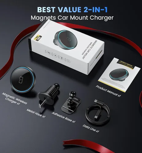 Miniatura 9 de Cargador de Soporte para Coche Mag-Safe 15W Cargador Inalámbrico Magnético para Coche para Accesorios de iPhone 17 Soporte Magnético para Teléfono