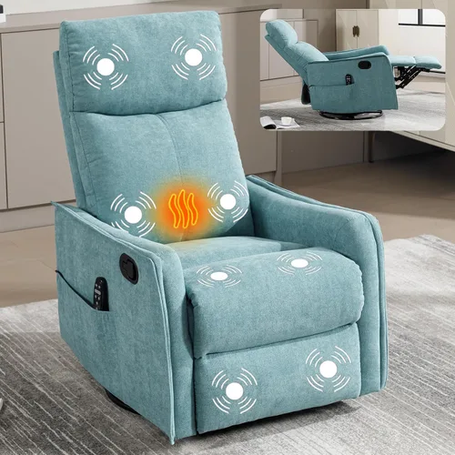 Miniatura 9 de Silla reclinable con masaje y calor, silla reclinable giratoria con respaldo alto, sillones reclinables manuales Lazy Boy para adultos, silla
