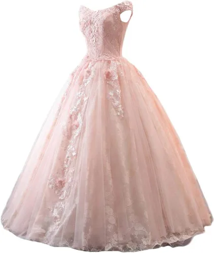Miniatura 3 de Dydsz Vestidos de quinceañera florales con hombros descubiertos para mujer, vestido de fiesta de graduación Sweet 15 16