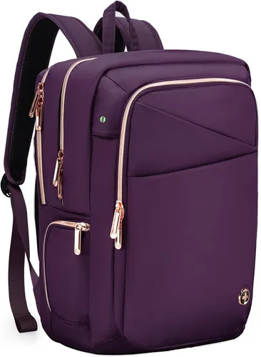 Miniatura 12 de Swissdigital SD1006F-02 - Mochila de viaje con puerto de carga USB, se adapta a mochilas de computadora escolar de 15.6 pulgadas para trabajo y Gris