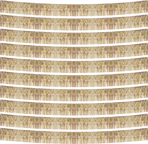 Miniatura 22 de Paquete de 10 guirnaldas de flecos negros de 10 pies, guirnalda de flecos de oropel metálico, serpentinas de flecos para desfiles, flotadores