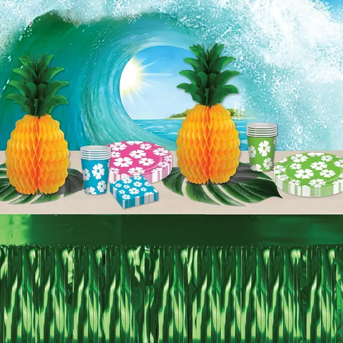 Miniatura 2 de Beistle Decoración de fiesta Luau de 2 piezas, piñas de tejido, 12, amarillo/verde