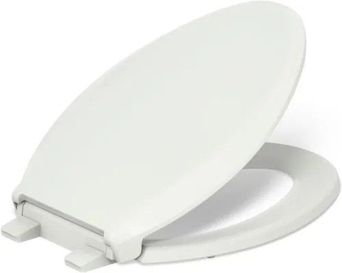 Miniatura 54 de KOHLER 4636-RL-0 Cachet ReadyLatch - Asiento de inodoro alargado con cierre lento, asiento de inodoro de cierre suave con tapa silenciosa, topes