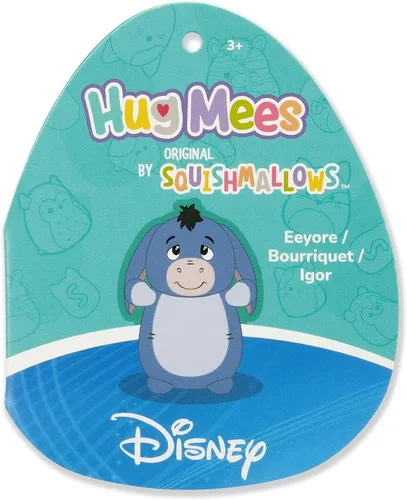 Miniatura 5 de Squishmallows Eeyore HugMees original de Disney de 10 pulgadas – Peluche oficial ultrasuave de Jazwares (tamaño mediano)