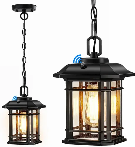 Miniatura 8 de Lámparas colgantes de 10.25 pulgadas para exteriores del atardecer al amanecer para porche, faroles colgantes exteriores, lámpara de techo al aire