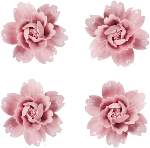 Miniatura 9 de Insiswiner - Escultura de flores de cerámica hecha a mano para colgar en la pared, decoración 3D, peonía azul