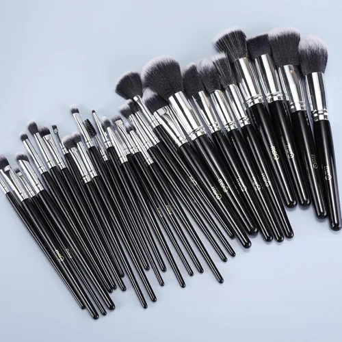 Miniatura 9 de MSQ - Juego de 29 brochas de maquillaje profesionales con cinturón ajustable, bolsa de maquillaje, base de polvo, brochas para sombras de ojos