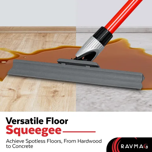 Miniatura 3 de Escobilla de Piso de Silicona con Mango Largo de 55 Pulgadas, Hoja de Silicona Fundida Única de 12 Pulgadas, Junta Giratoria de 360° - Escobilla