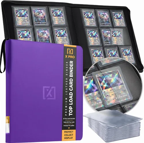 Miniatura 13 de X PRO Carpeta de tarjetas de carga superior, compatible con fundas de tarjetas de carga superior, se adapta a 252 20 cargadores premium incluidos